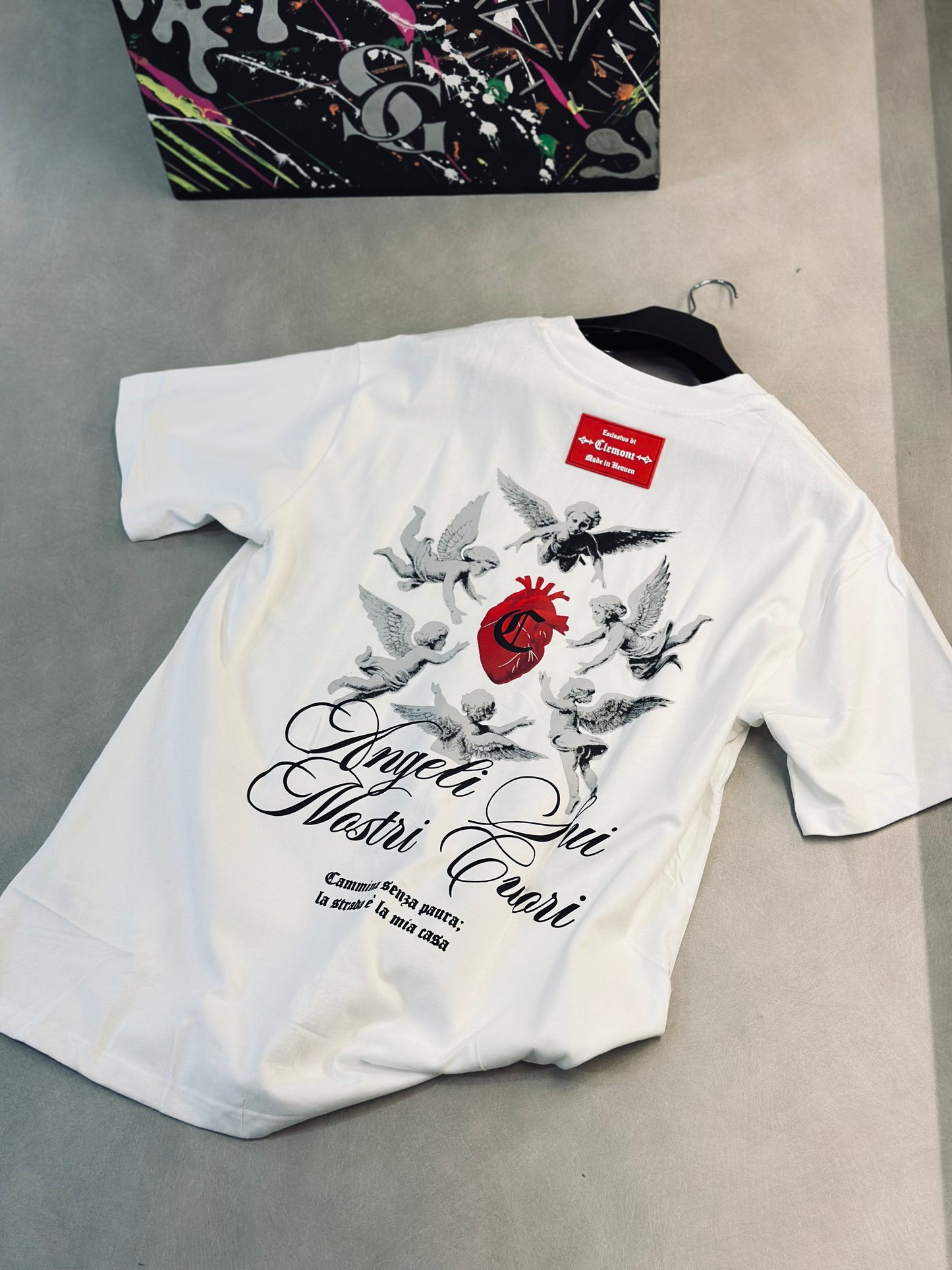 CAMISETA OVERSIZE CLE BLANCA C ANGELES CORAZON