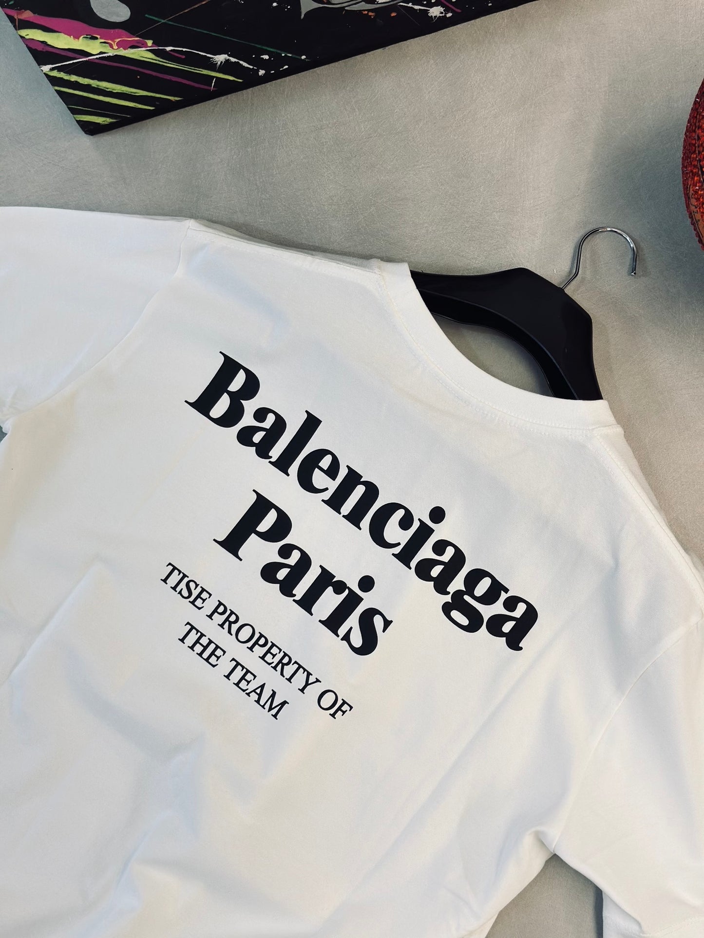 CAMISETA OVERSIZE BAL BLANCA LOGO NEGRO
