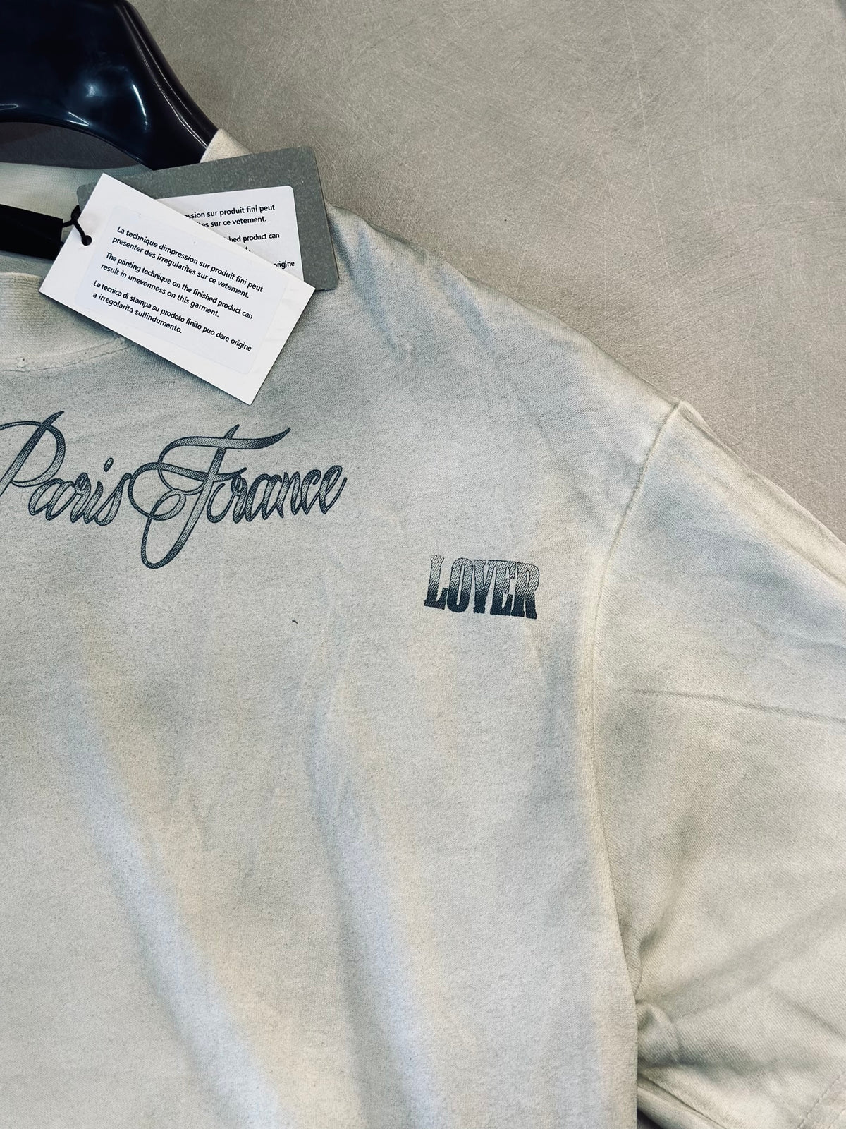 CAMISETA OVERSIZE BAL CREMA DESGASTE PARIS