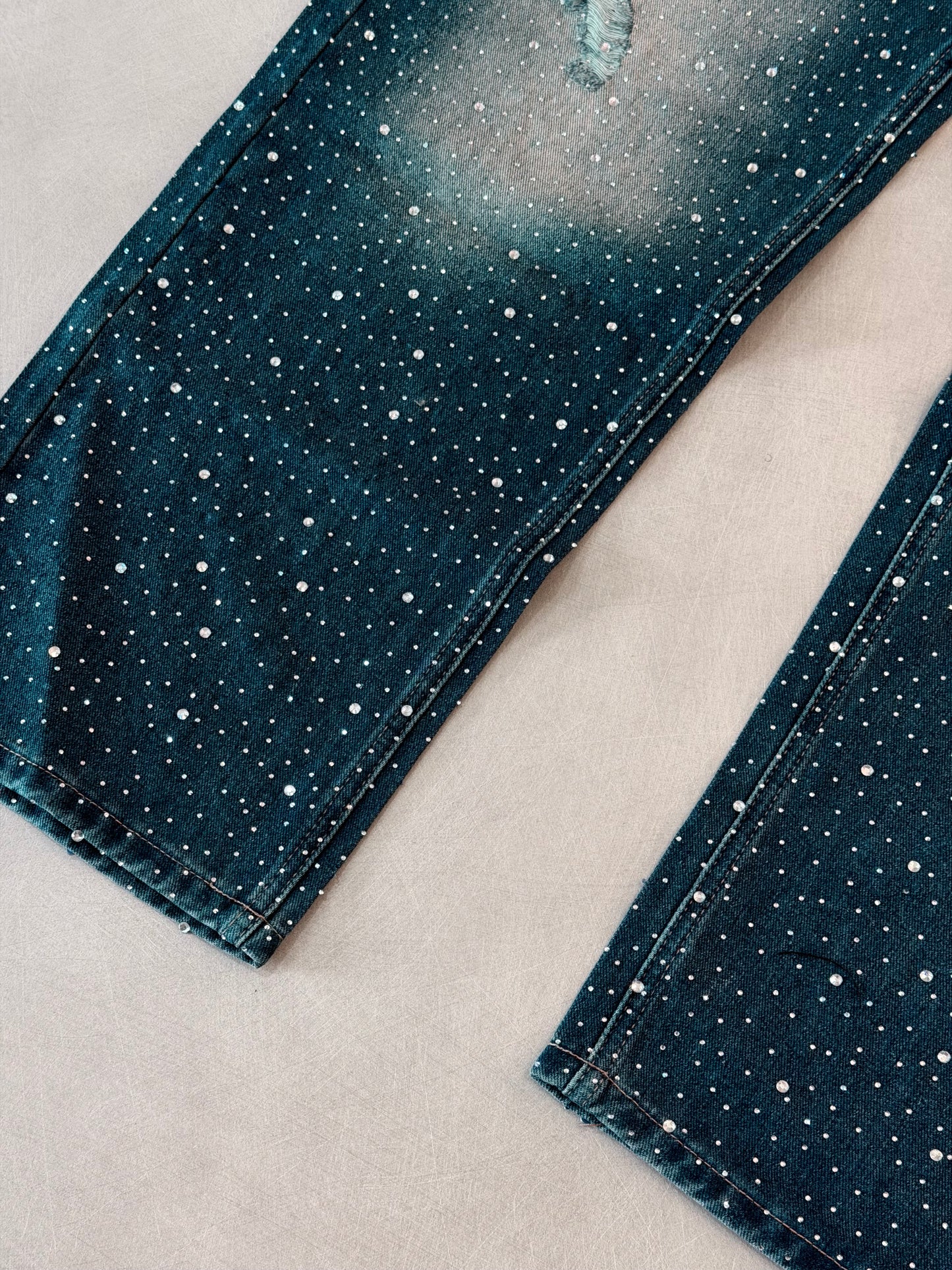 JEAN VAL AZUL RHINESTONE COMPLETO