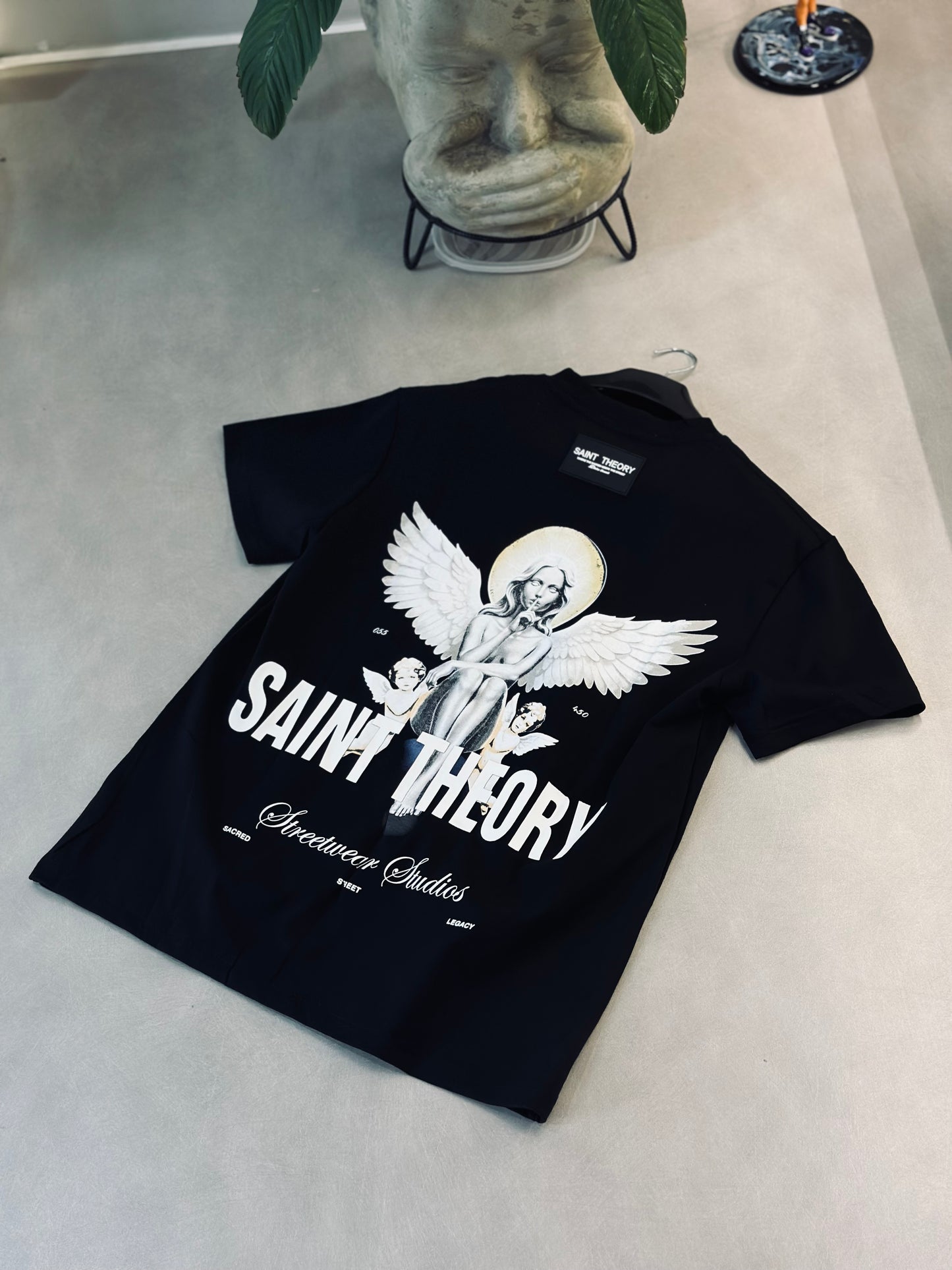 CAMISETA SLIM SAI NEGRA ANGEL BLANCO