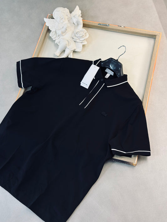CAMISETA POLO LAC NEGRA DELINEADO NEGRO