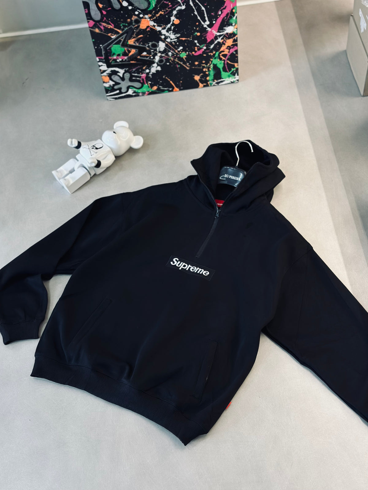 HOODIE SUP NEGRO CREMALLERA SUPR TEJIDO BLANCO