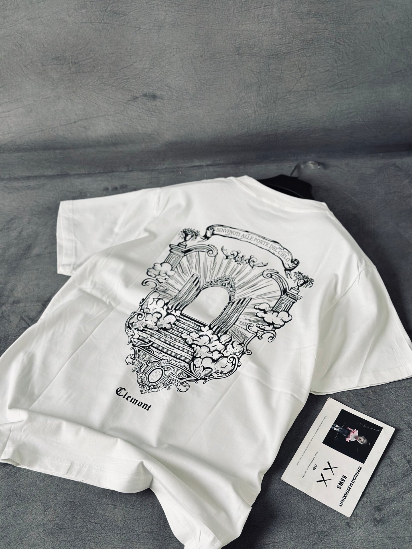CAMISETA SLIM CLE BLANCA MARCO NEGRO