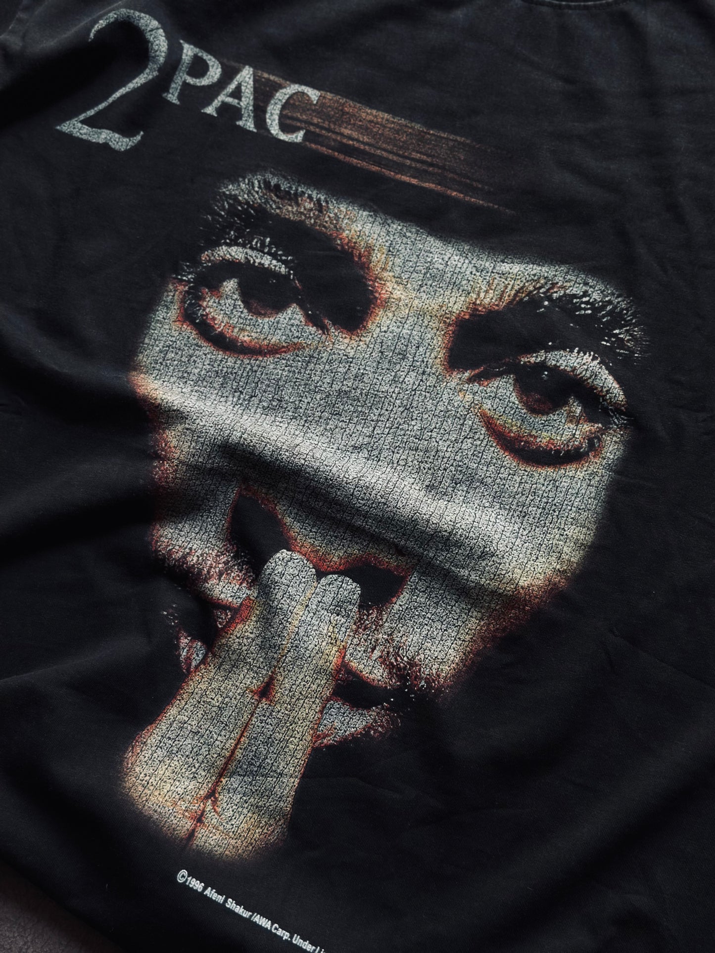 CAMISETA OVERSIZE SAI GRIS 2PAC ROSTRO
