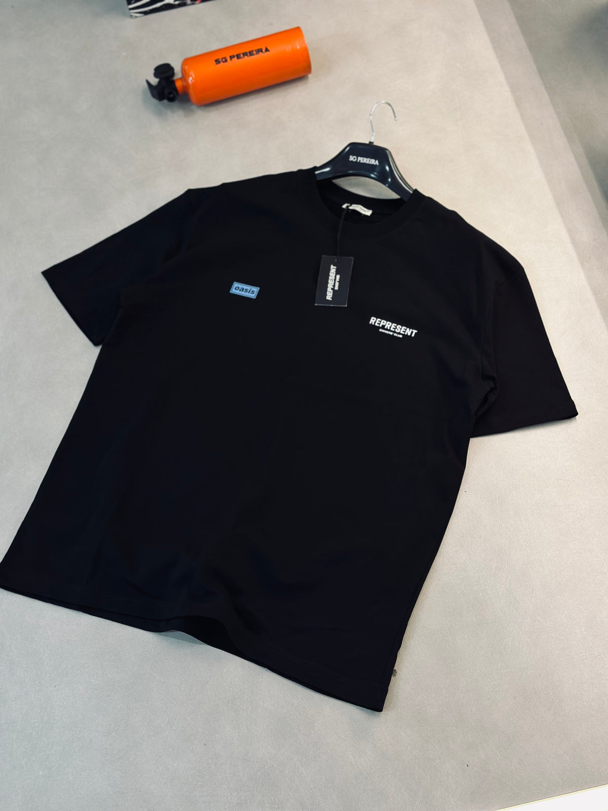 CAMISETA OVERSIZE REP NEGRA OASIS AZUL