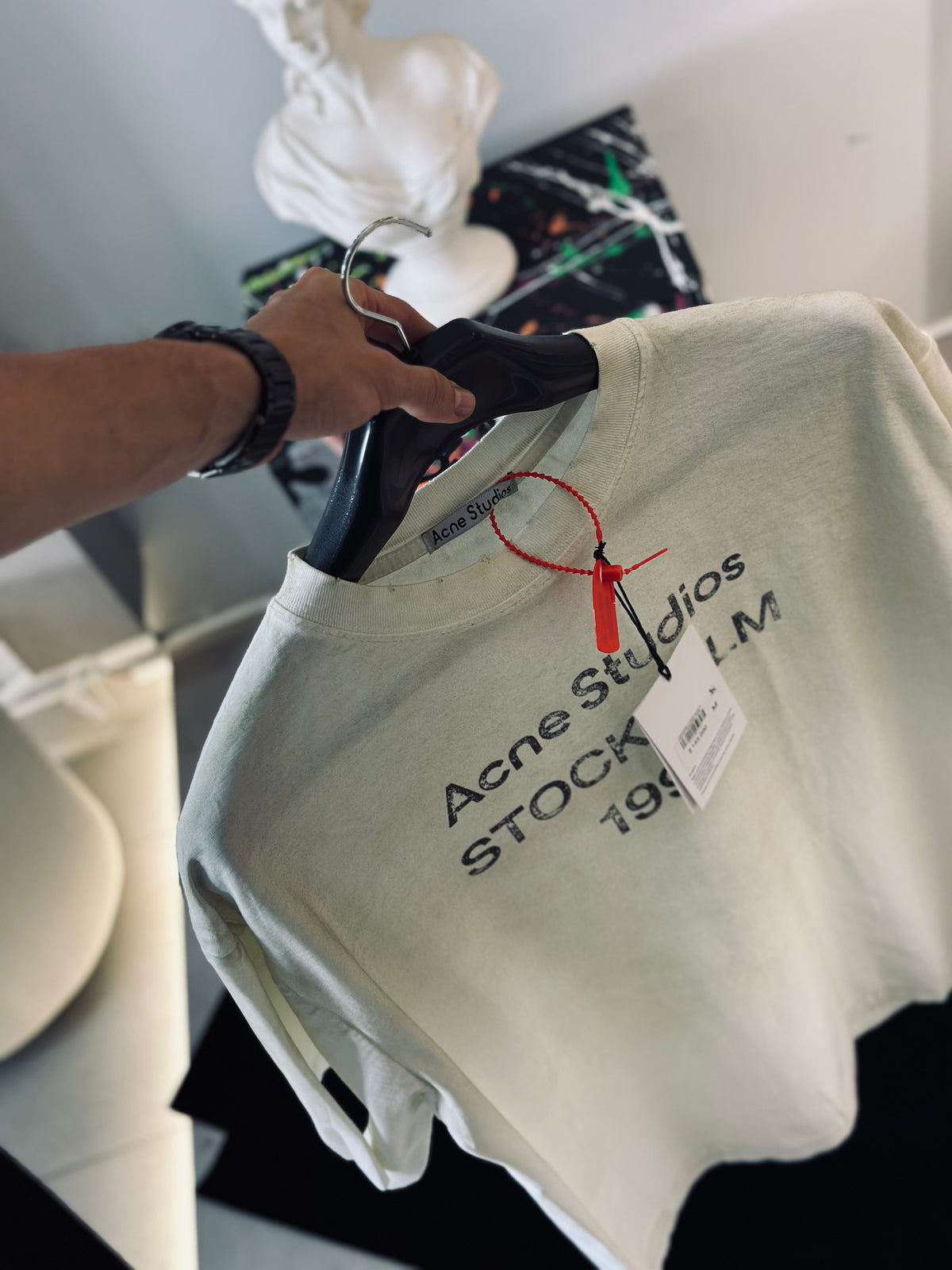 CAMISETA OVERSIZE ACN CREMA DESGASTE 1996