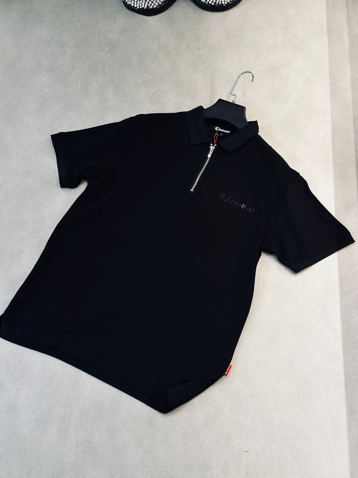 CAMISETA POLO CLE NEGRA CREMALLERA CLE NEGRO
