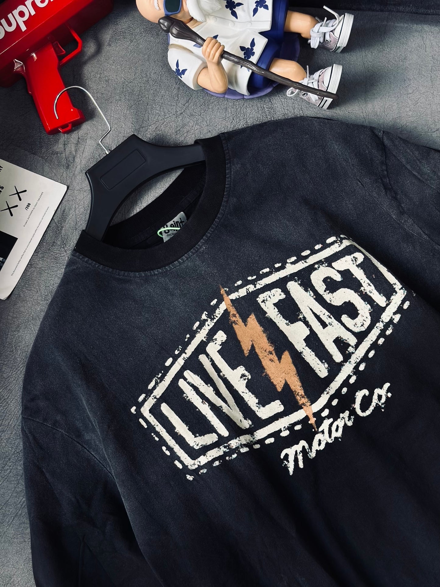 CAMISETA OVERSIZE SAI GRIS LIVE FAST