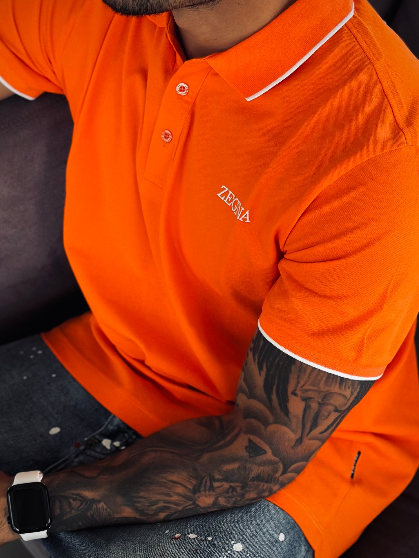 CAMISETA POLO ZEG NARANJA BASICA