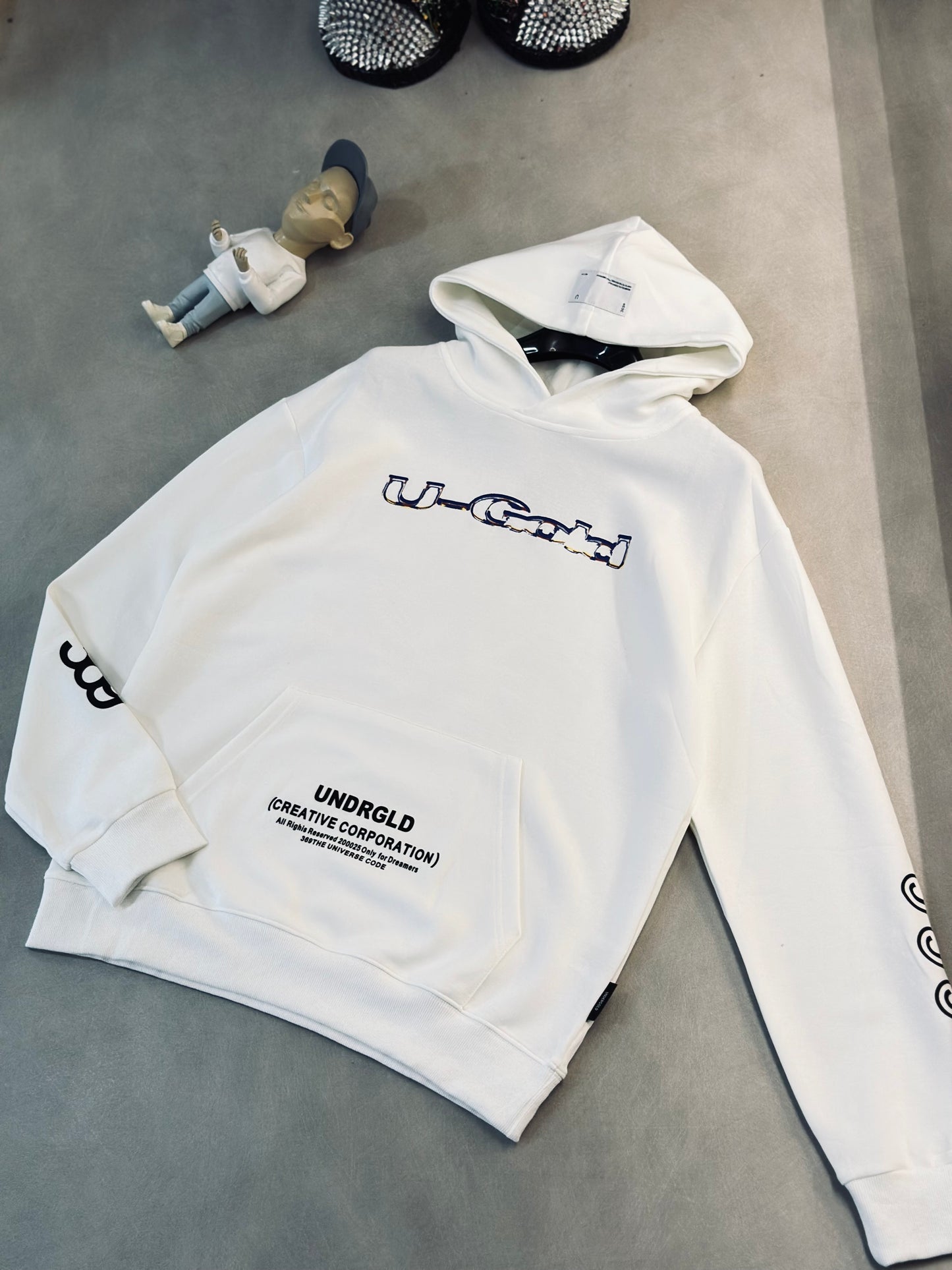 HOODIE UND BLANCO ESFERA TRASERA