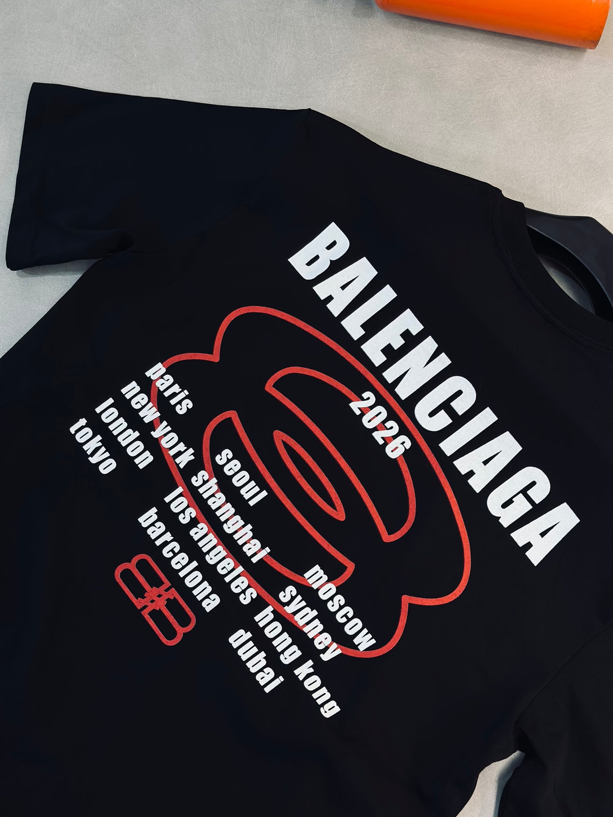 CAMISETA OVERSIZE BAL NEGRA BB ROJO