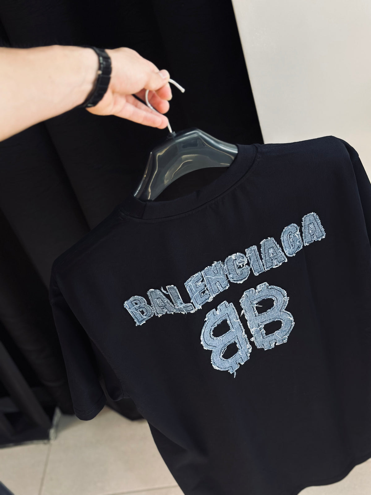 CAMISETA OVERSIZE BAL NEGRA BB TEJIDO DENIM
