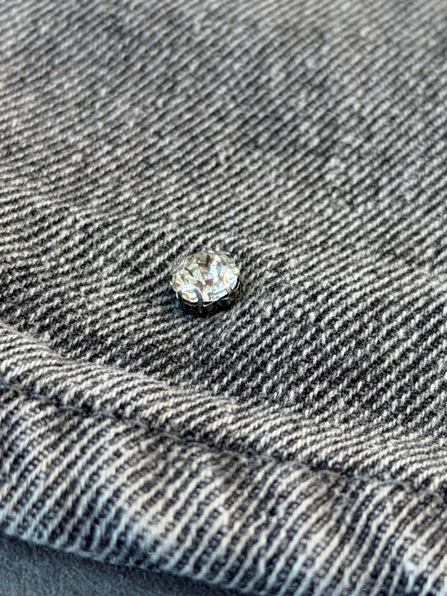 SHORT DENIM EMO GRIS RHINESTONE CLASICA