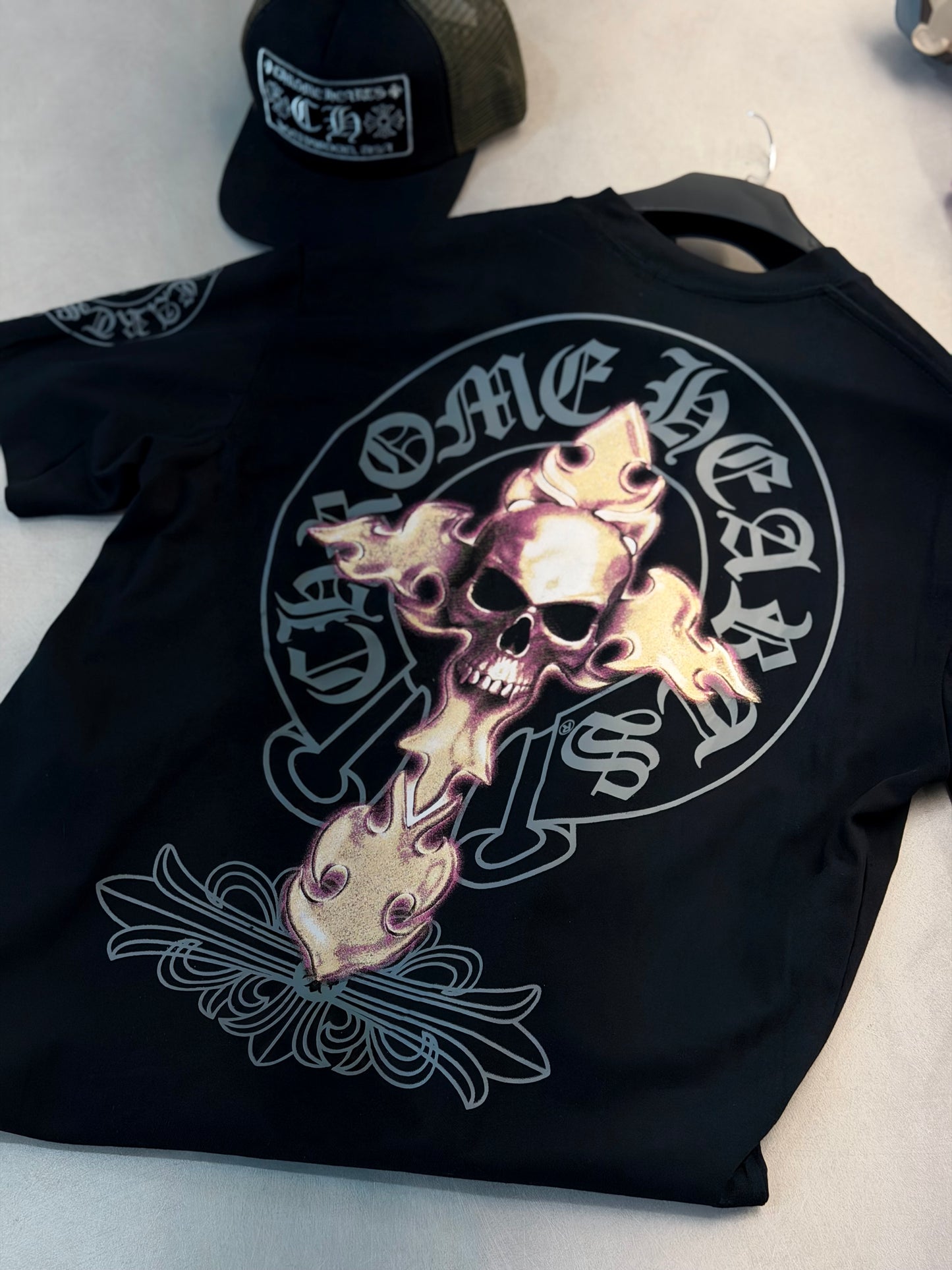 CAMISETA OVERSIZE CHR NEGRA CRUZ CALABERA