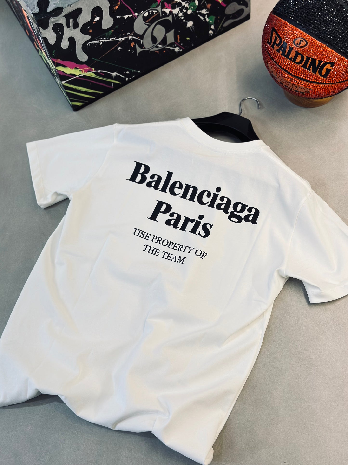 CAMISETA OVERSIZE BAL BLANCA LOGO NEGRO
