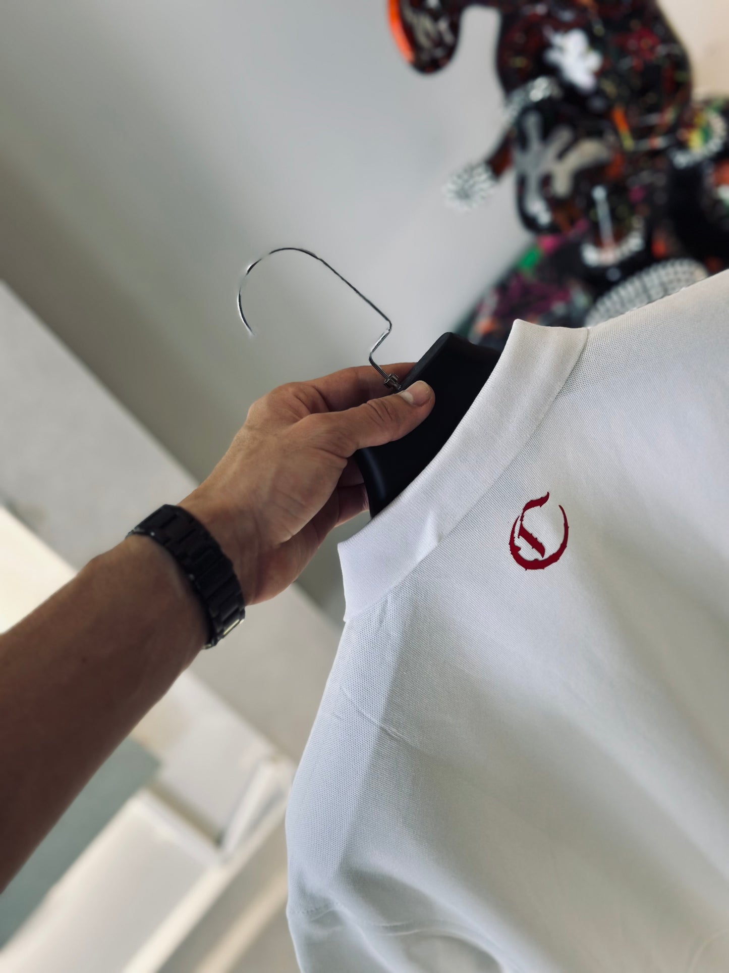 CAMISETA POLO CLE BLANCA ESCUDO ROJO