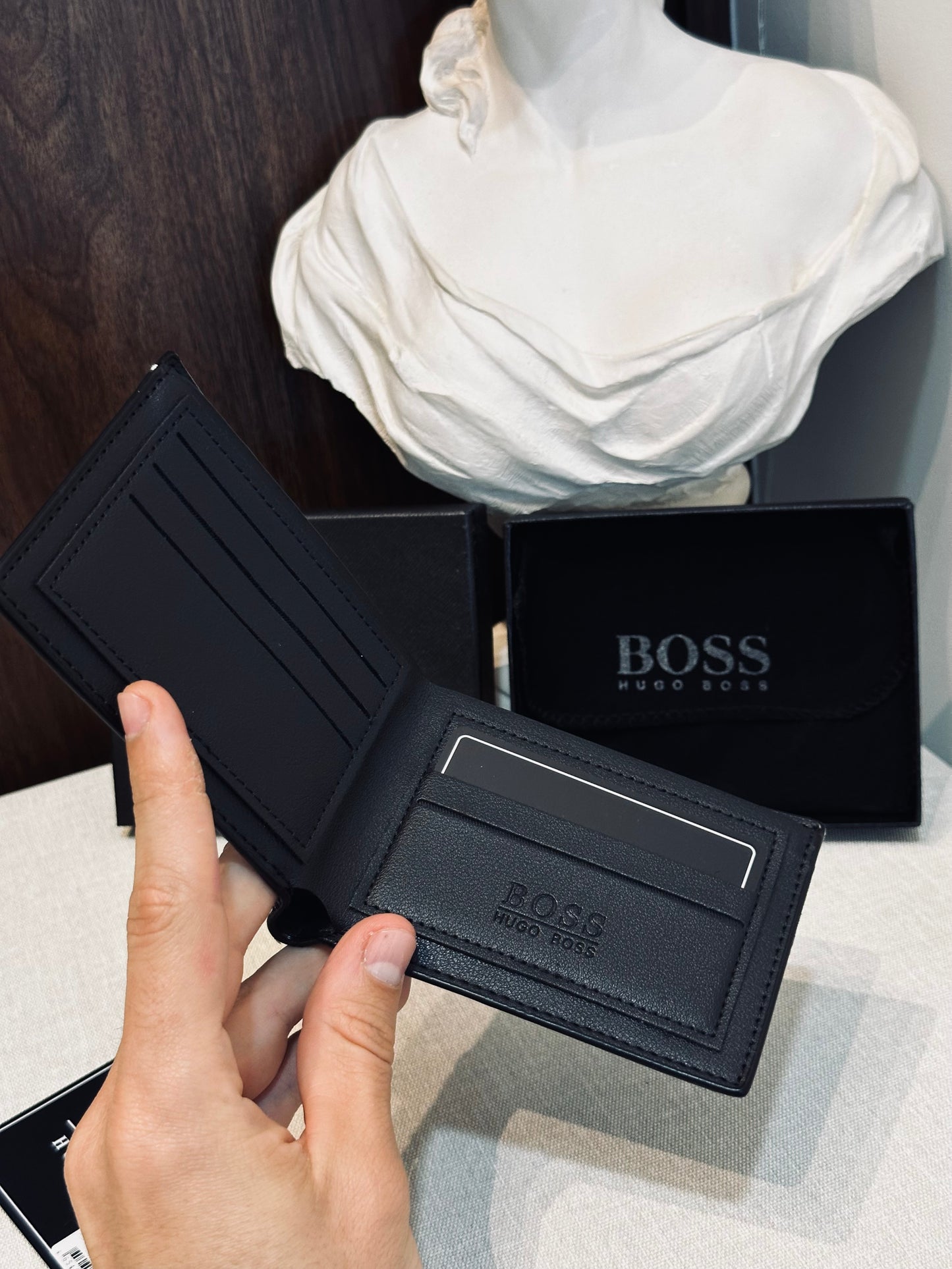 BILLETERA BOS NEGRA BOS METALICO
