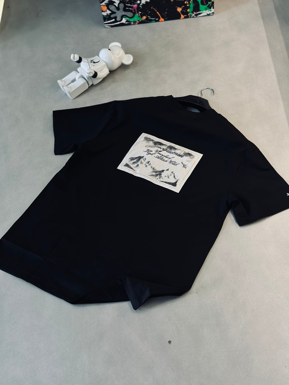 CAMISETA SLIM JAC NEGRA TEJIDO BLANCO