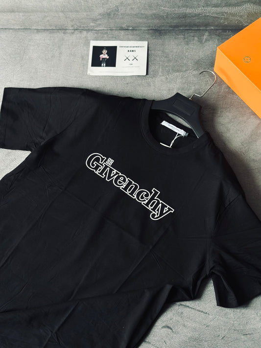 CAMISETA SLIM GIV NEGRA BORDE BLANCO