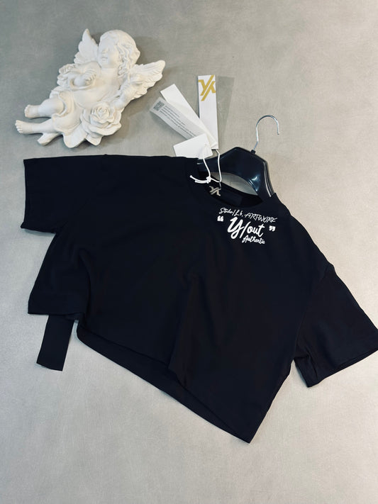CROPTOP OVERSIZE YOU NEGRA ESTAMPADO CUELLO