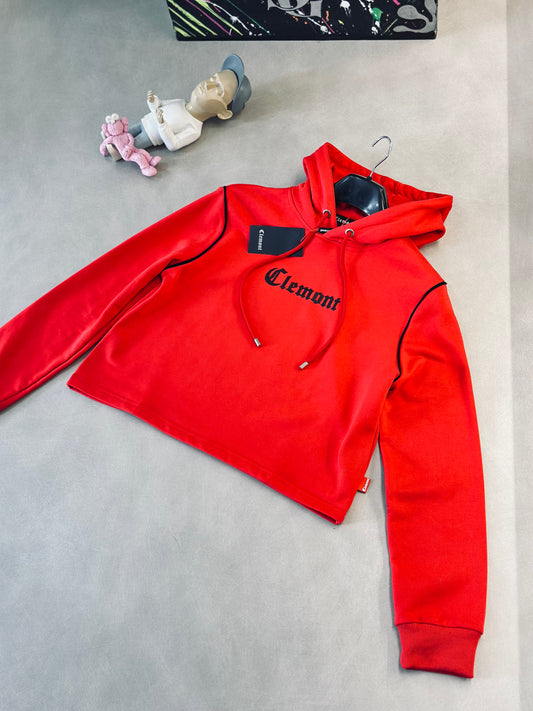 HOODIE CLE ROJO DETALLE NEGRO