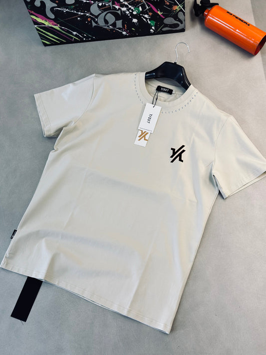 CAMISETA OVERSIZE YOU HUESO PIEDRA CUELLO