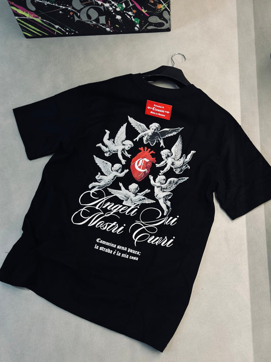 CAMISETA OVERSIZE CLE NEGRA C ANGELES CORAZON