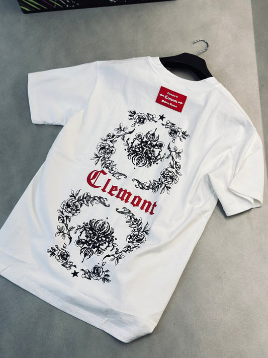 CAMISETA OVERSIZE CLE BLANCO ARCO FLORES