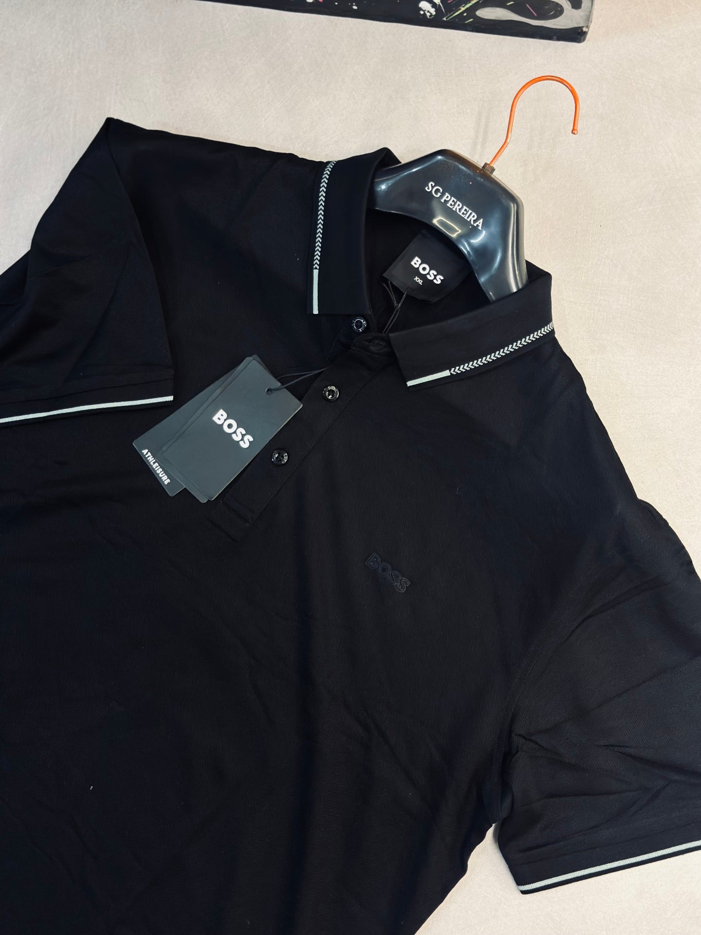 CAMISETA POLO BOS NEGRA BOSS GOMA