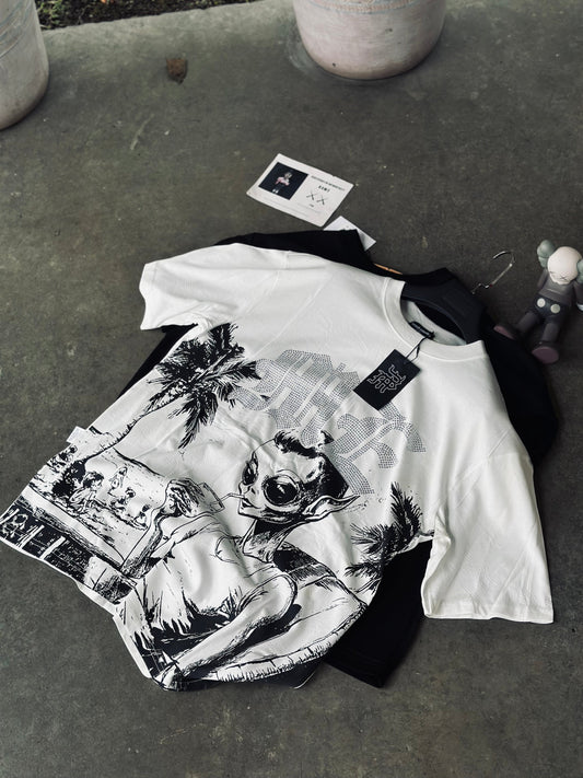 CAMISETA OVERSIZE MIX BLANCA OVNI