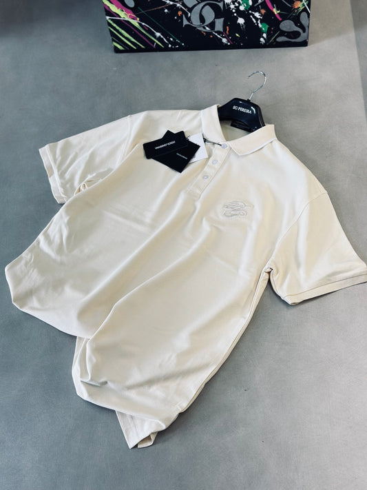 CAMISETA POLO DOL CREMA DG TEJIDO