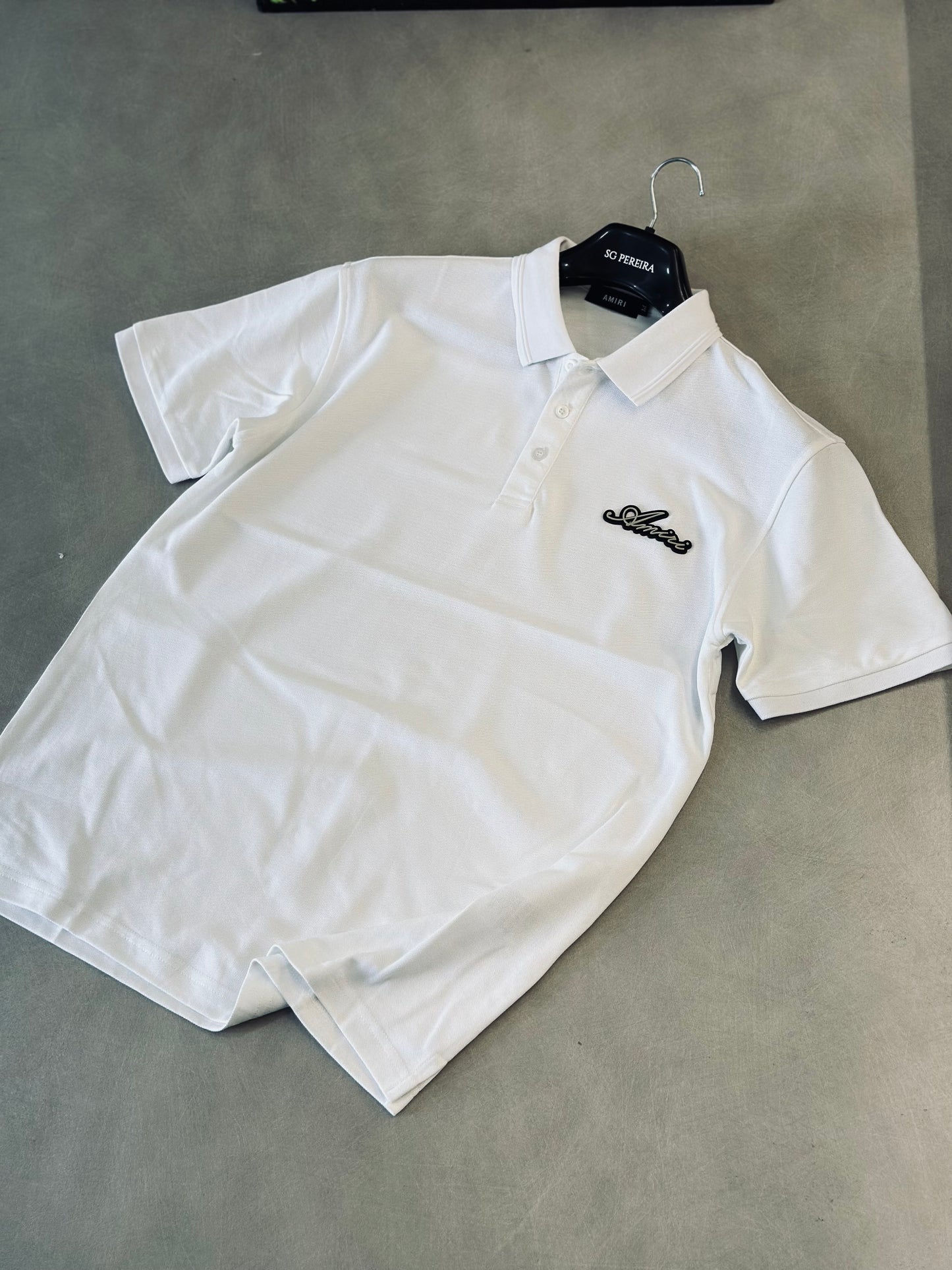 CAMISETA POLO AMI BLANCA AMI ENGOMADO