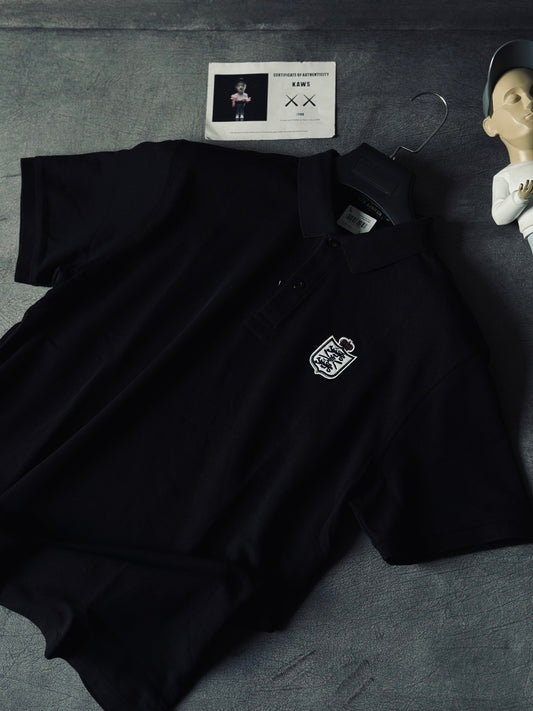 CAMISETA POLO RAL NEGRA ESCUDO