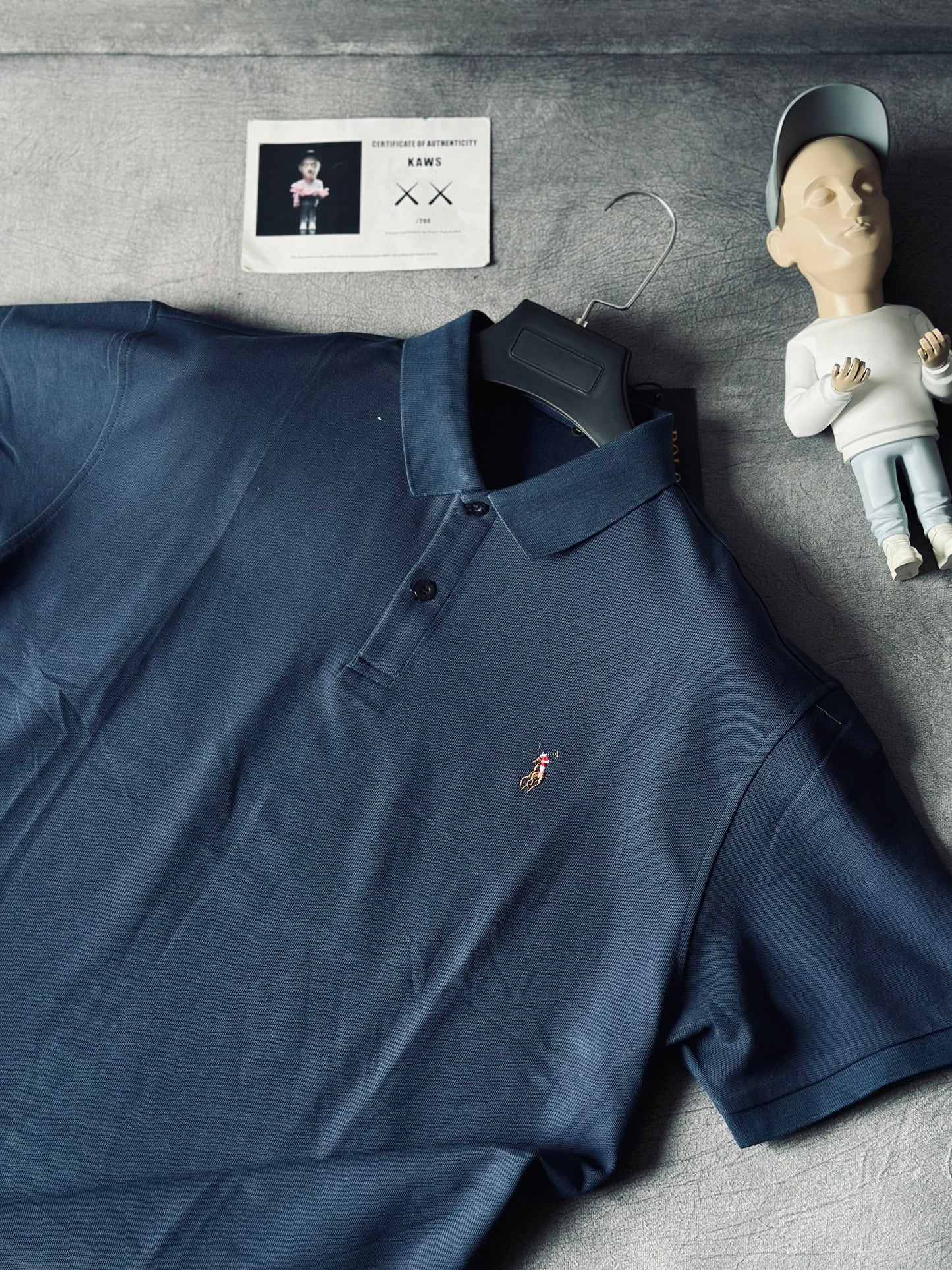 CAMISETA POLO PSY AZUL TEJIDO CABALLO