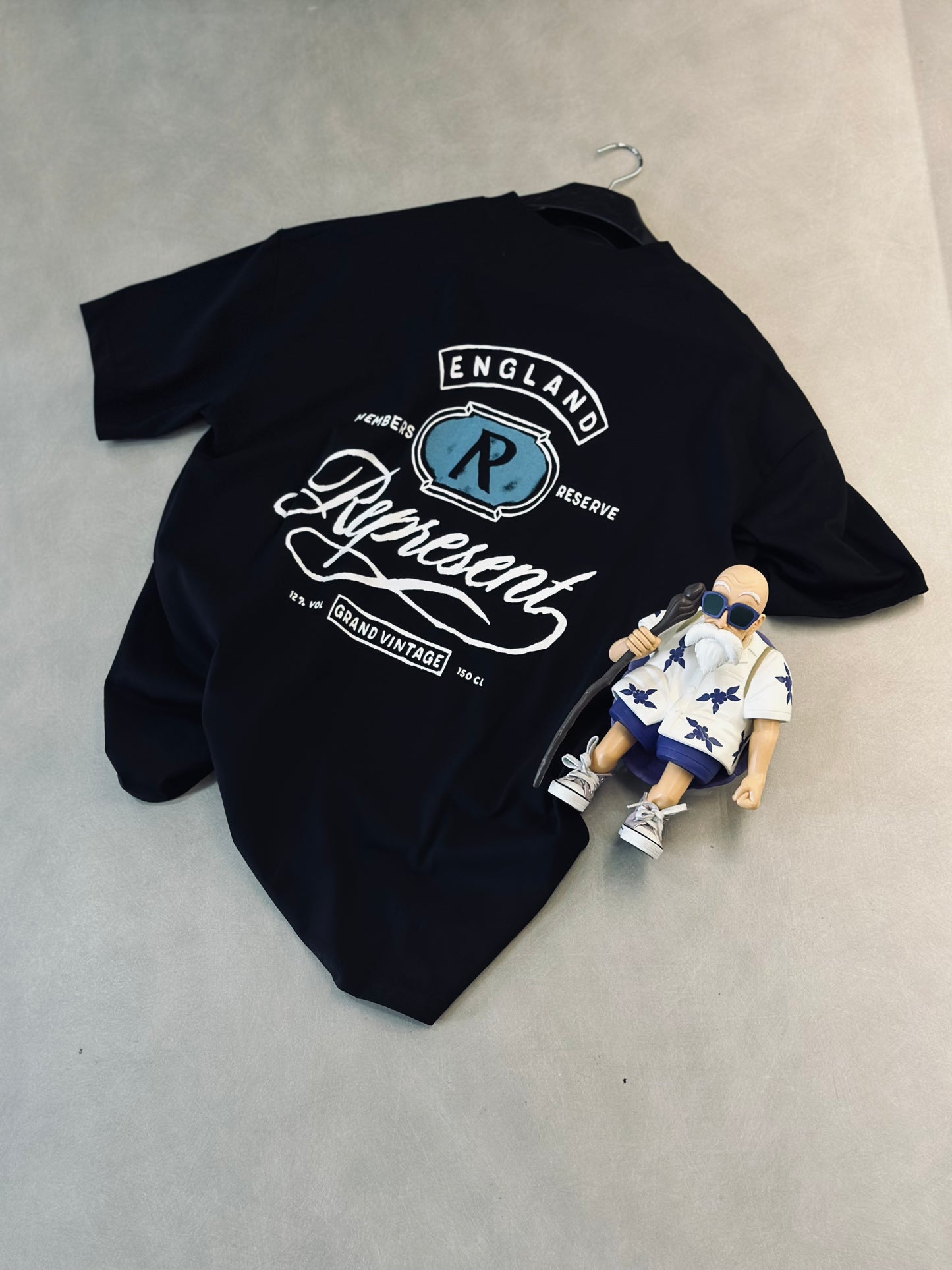 CAMISETA OVERSIZE REP NEGRA "R" AZUL