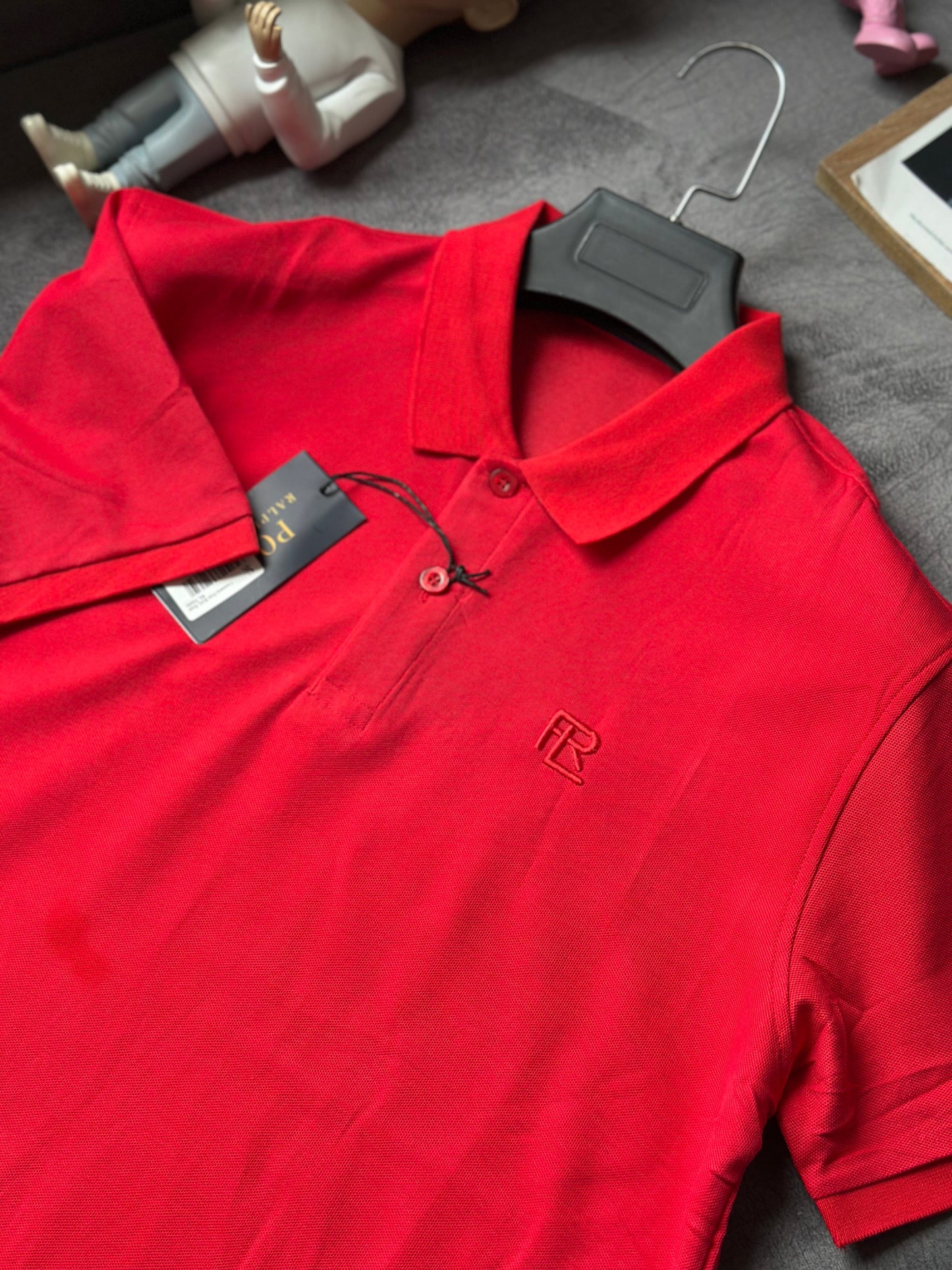 CAMISETA POLO RAL ROJA RL TEJIDO