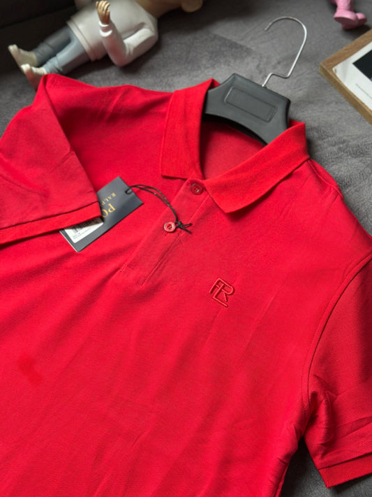 CAMISETA POLO RAL ROJA RL TEJIDO