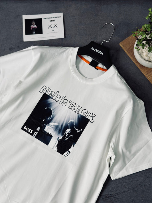 CAMISETA SLIM HUG BLANCA BANDA