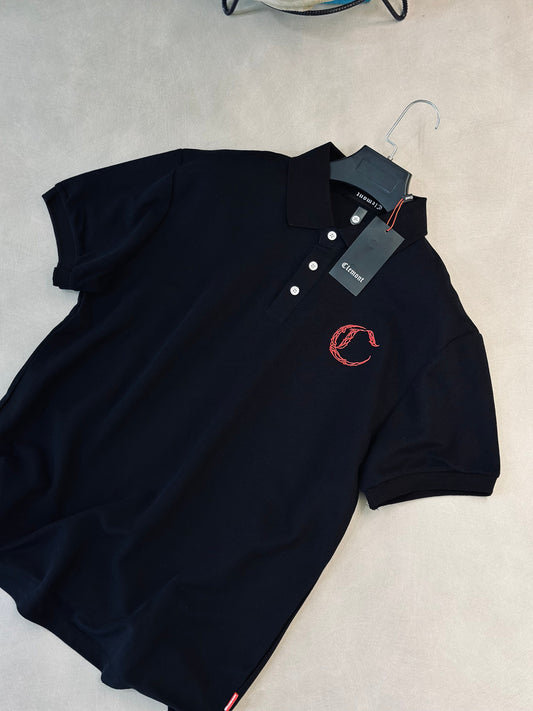 CAMISETA POLO CLE NEGRA C ROJA