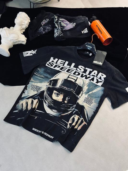 CAMISETA OVERSIZE HEL GRIS SPEEDWAY PILOTO