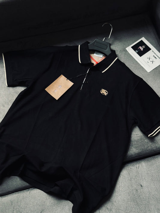 CAMISETA POLO BUR NEGRA LOGO GOMA