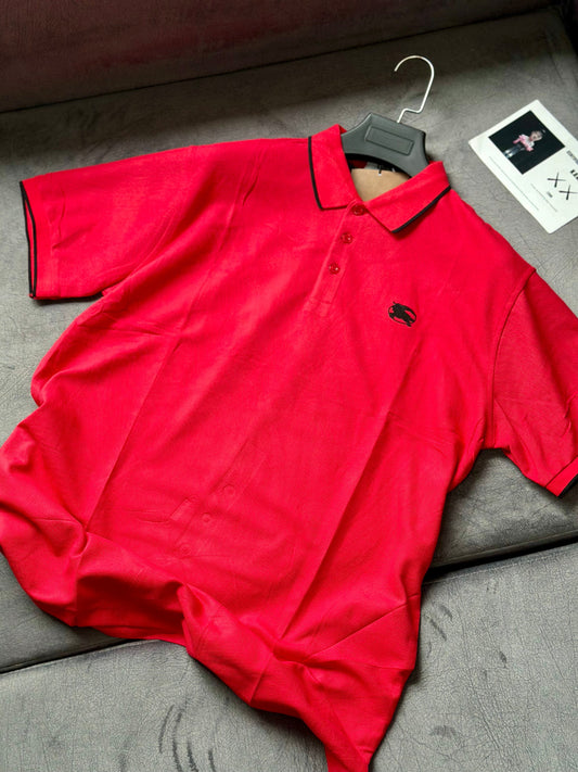 CAMISETA POLO BUR ROJA LOGO GOMA