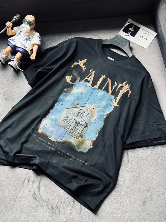 CAMISETA OVERSIZE SAI NEGRA CASA FUEGO