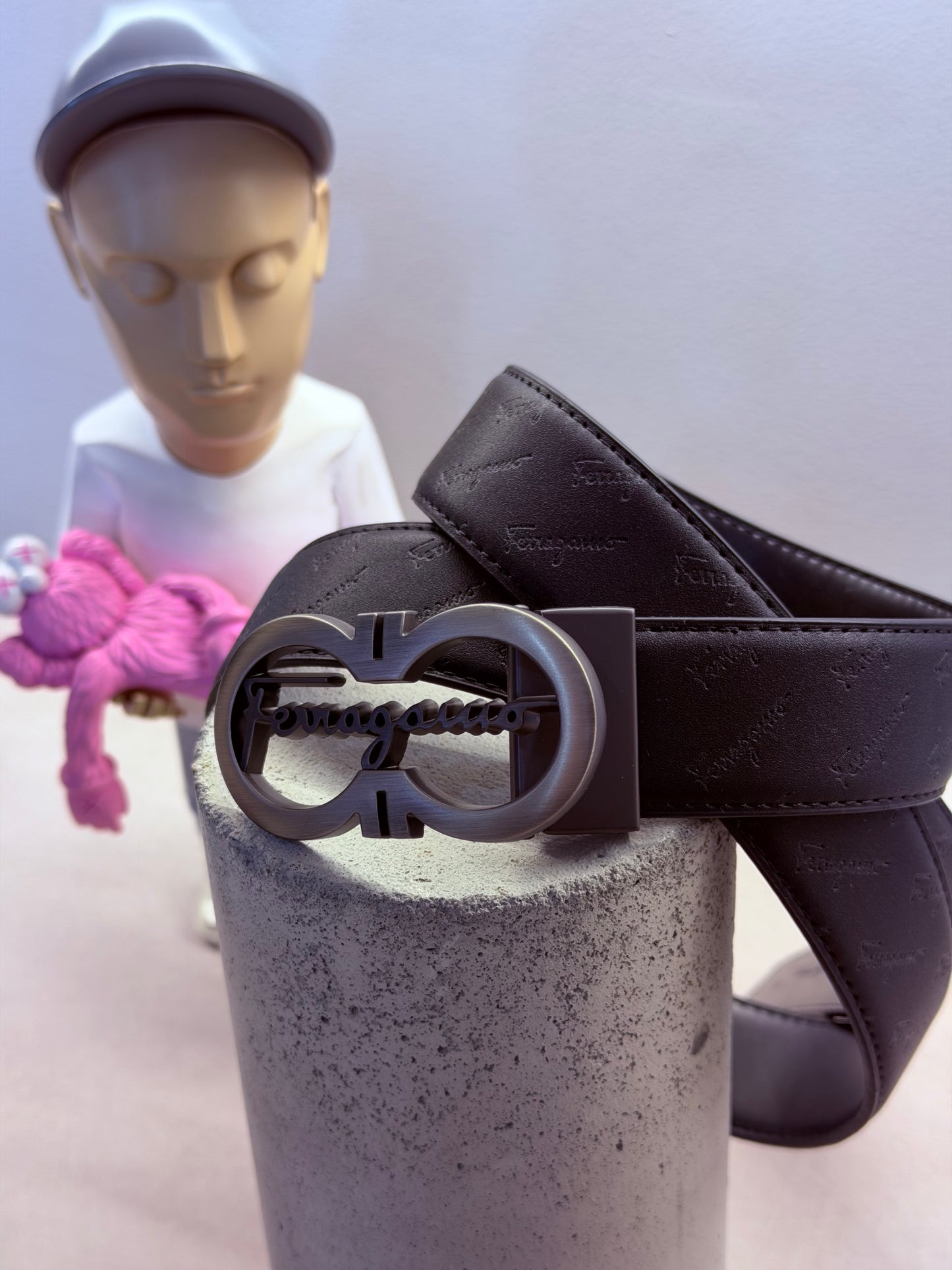 CORREA SAL NEGRA HEBILLA "FERRAGAMO"