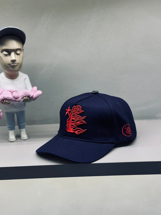 GORRA HEL AZUL LOGO ROJO