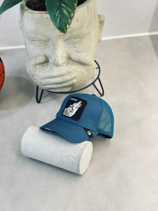 GORRA GOO AZUL TURQUESA LOBO