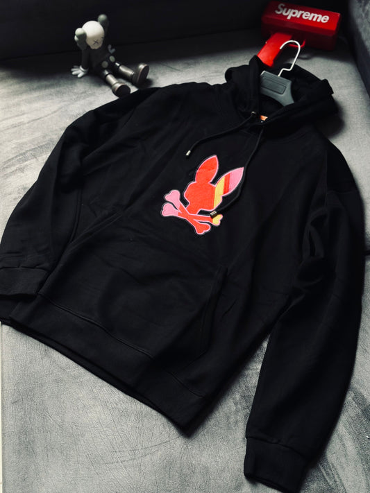 HOODIE PSY NEGRO LOGO ROJO FRONTAL