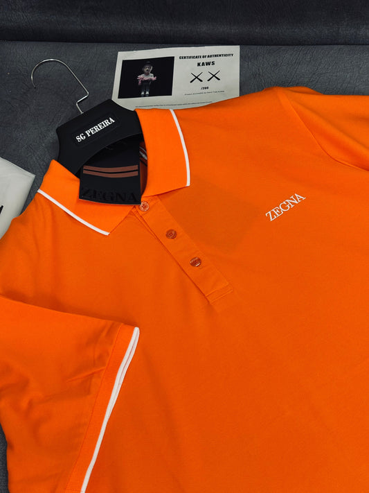 CAMISETA POLO ZEG NARANJA BASICA