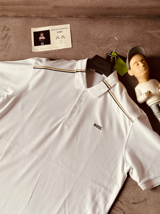 CAMISETA POLO HUG BLANCA LINEA